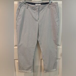 Nautica Navy Striped Chino Crop Pants  Women’s Size 14